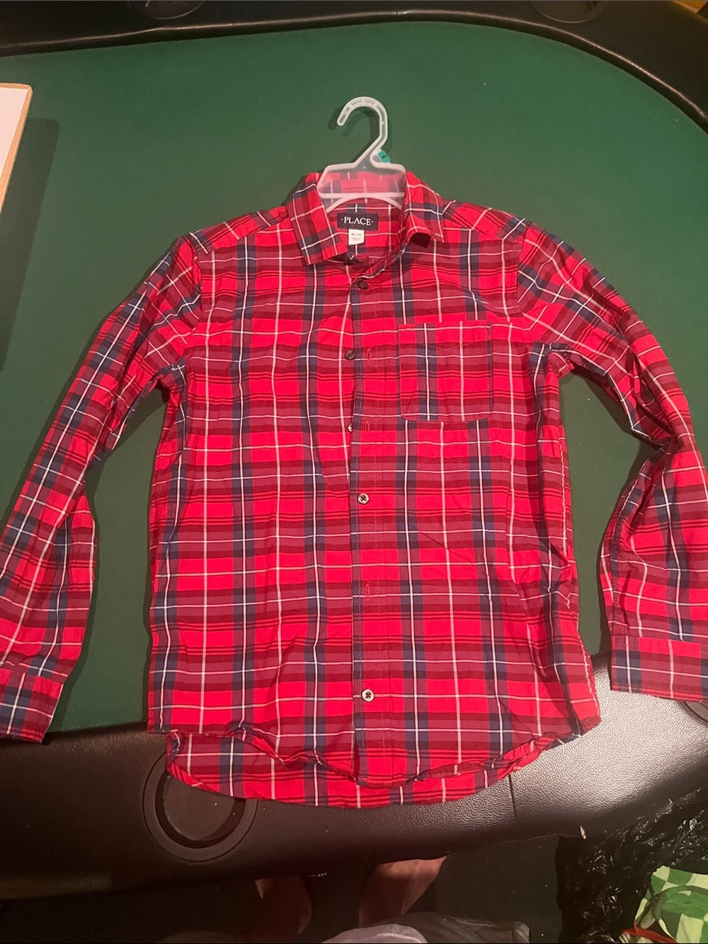 The Children's Place Red Navy Plaid Button-Up Shirt